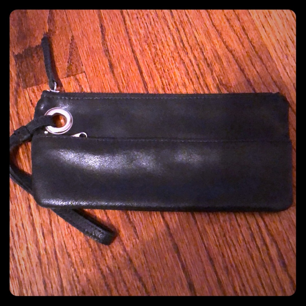 Old Navy Black Leather Wristlet